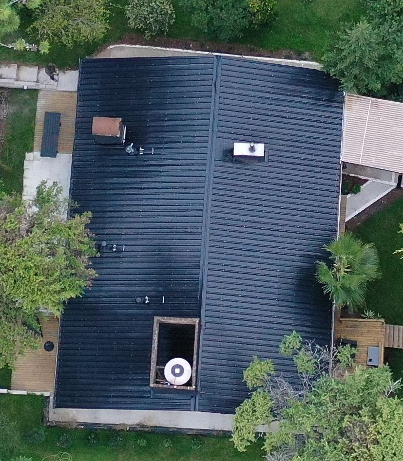 Aerial view of the sample roof